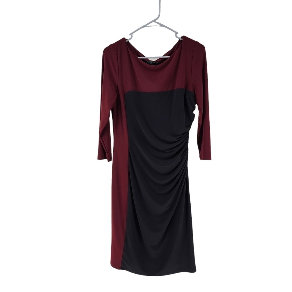 Lauren Ralph Lauren Women's Color Block Three-Quarter Sleeve Sheath Dress - 12